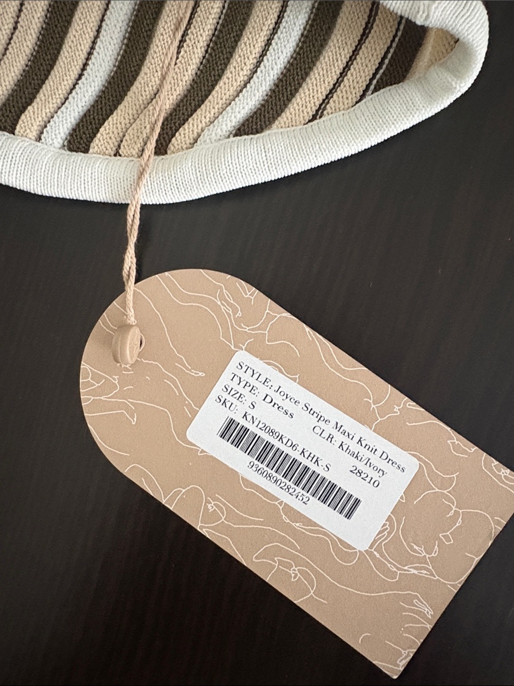Meshki Strapless Maxi Dress in Cream and Black Stripes - Picture 4 of 4